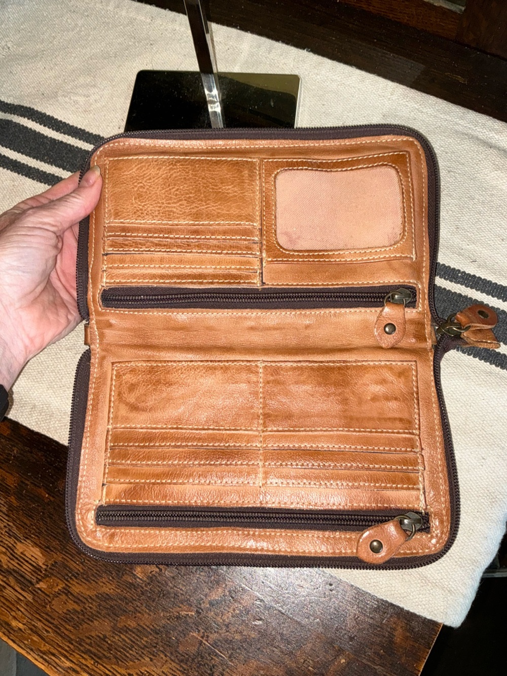 Bed Stu TEMPLETON II Tan Rustic Clutch Wallet MSRP $189 - Picture 12 of 13
